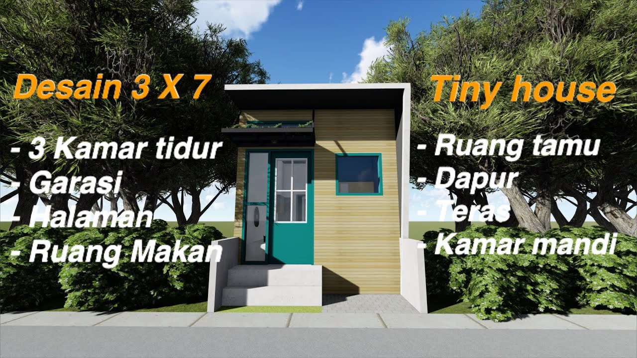 Renovasi rumah  Tiny house 3x7 Dengan 3  kamar  tidur 