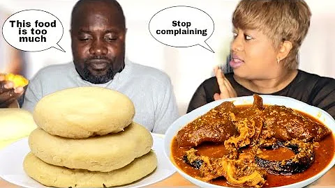 SERVING MY HUSBAND THE MOST BIGGEST FUFU TO SEE HIS REACTION| ASMR OKRA SOUP AND FUFU MUKBANG