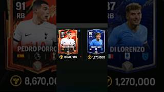 Pedro Porro Vs Di Lorenzo Fc Card Comparison