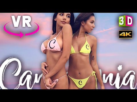 [VR 3D 4K] BEACH DANCE WITH TWO BIKINI MODELS - CANNAFORNIA GIRLS - IN VIRTUAL REALITY 360/180