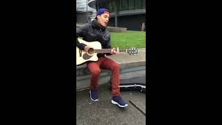 Leroy singing Hello in the streets of London