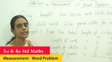 3rd & 4th STD CBSE NCERT Maths - Measurement Word Problem  CBSE Mathematics Maths 3rd ,4th