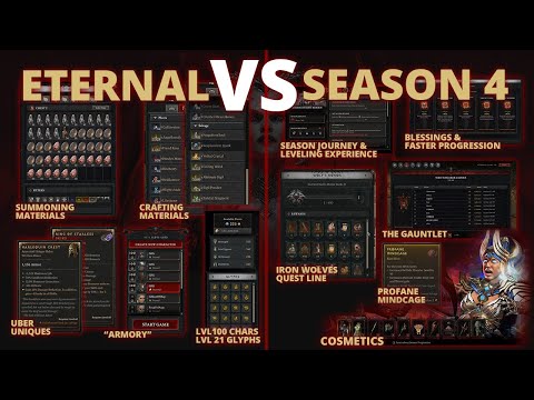 Season 4 vs Eternal Realm. Should you play Seasonal or Eternal? Materials vs Leveing Experience?