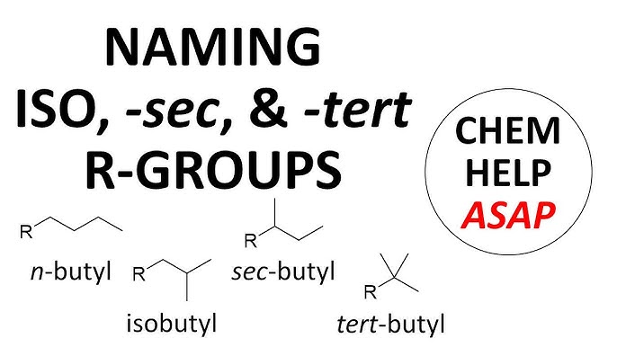 Naming Branched Substituents isopropyl tert butyl isobutyl and