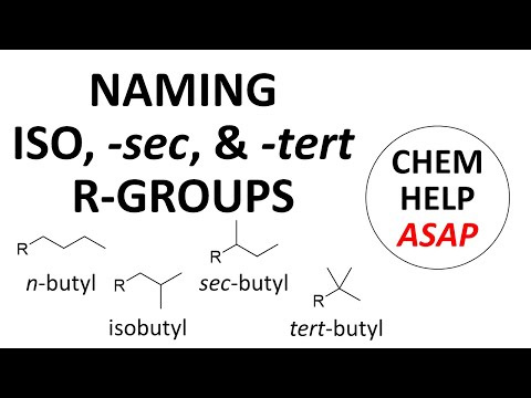 naming iso, sec, & tert R-groups