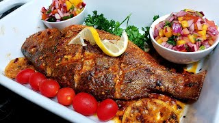 Caribbean Grilled Whole Red Snapper with Caribbean Salsa