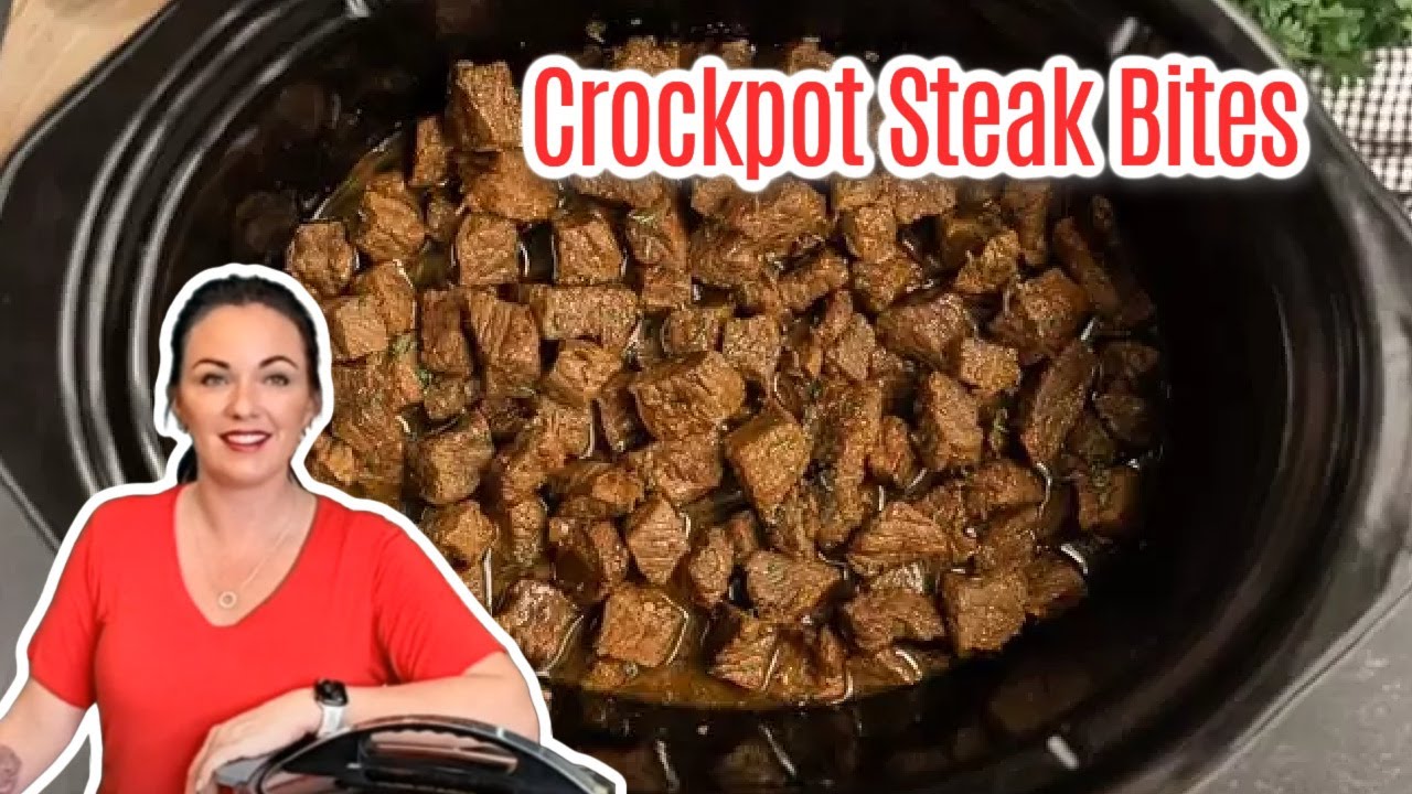 Garlic Butter Steak Bites + VIDEO - Fit Slow Cooker Queen