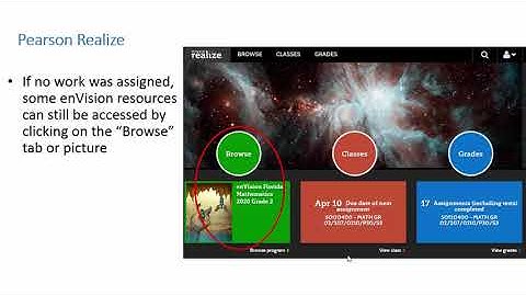 Student Access to Pearson Realize Resources