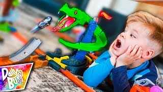 Giant Hot Wheels Snake Ate His Toy Car!