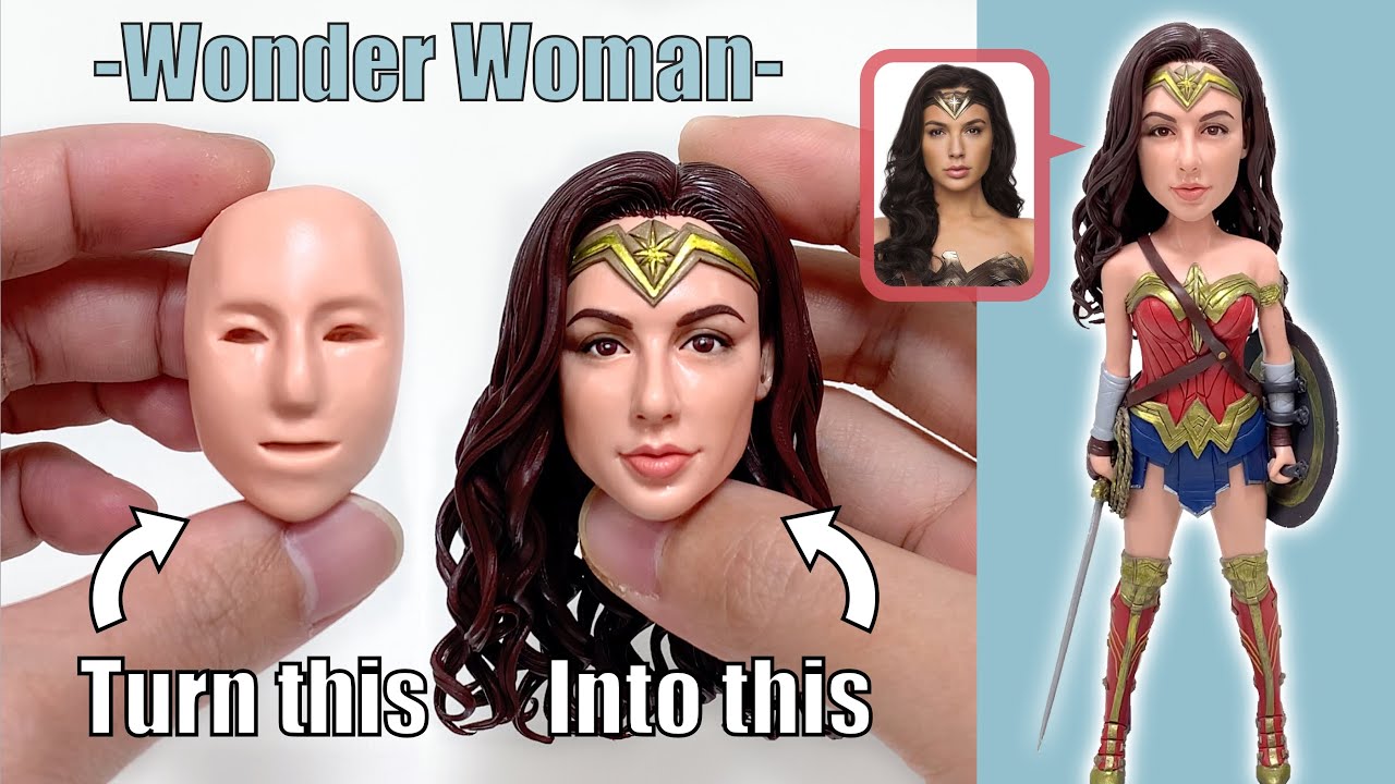 Wonder Woman (Gal Gadot) Polymer Clay Sculpture, the full sculpturing process【Clay Artisan JAY】