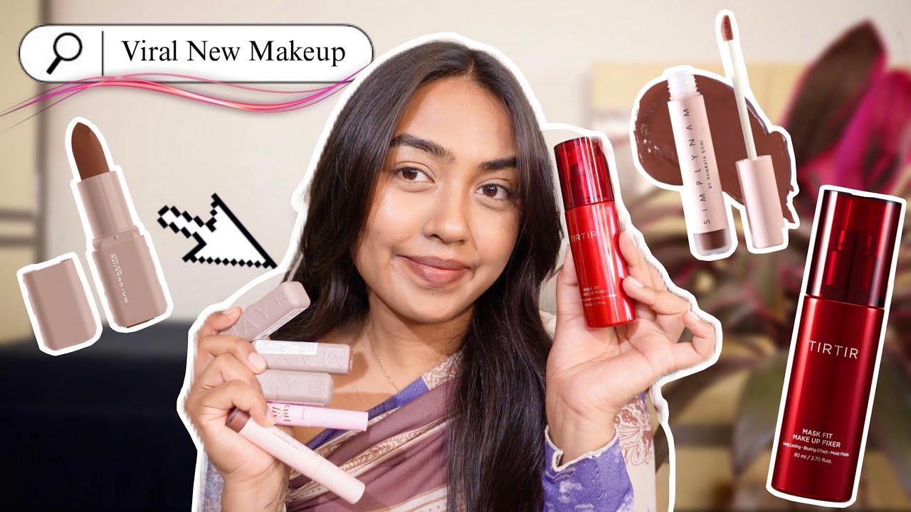 Internet VIRAL Makeup Launches Tested..Are They Any Good? Maybelline Serum Lipstick SimplyNam TIRTIR
