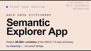 Demo session for the ABCD Data Dictionary Semantic Search App