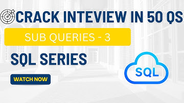 Crack SQL Interviews |Part 39 | Sub Queries - 3 |#faang #sqlinterviewquestions #leetcodesql