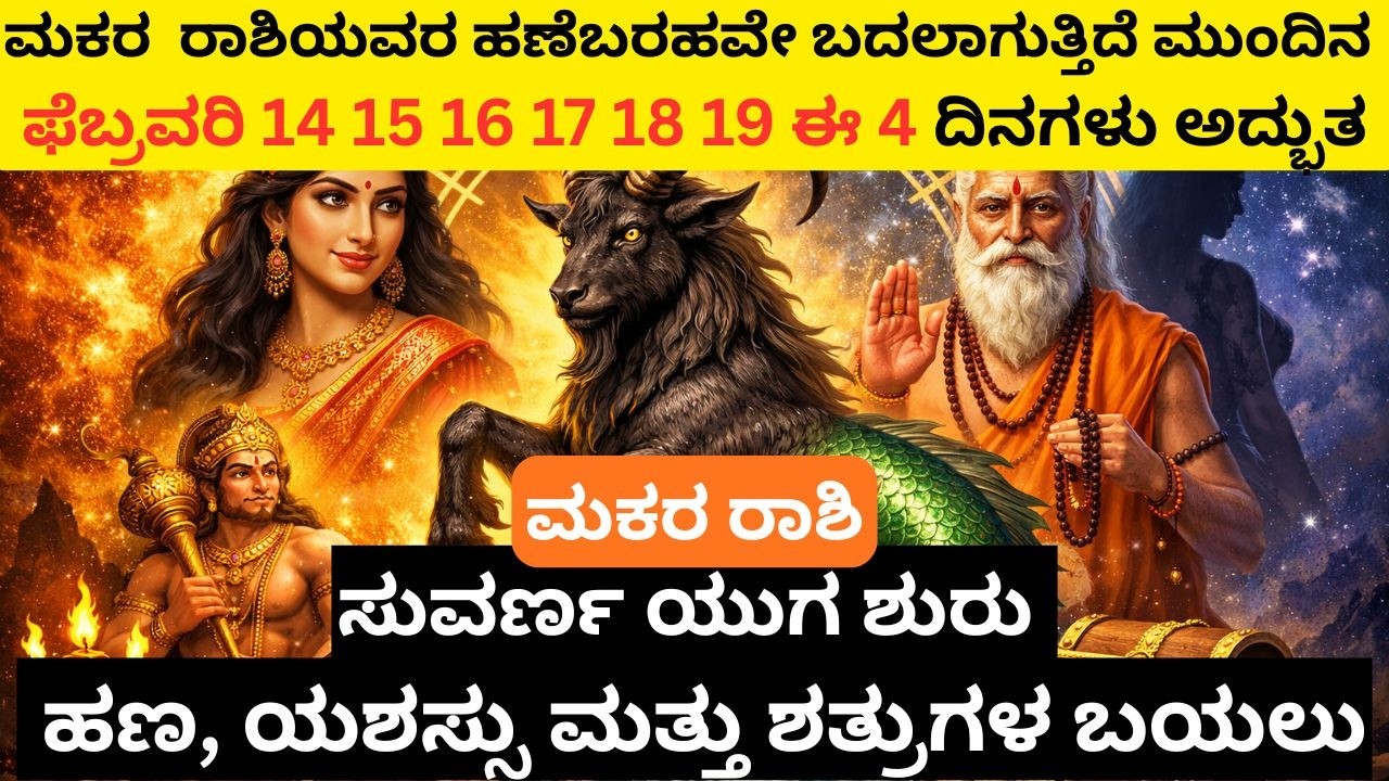 ಮಕರ ರಾಶಿ ಹಣದ ಭಾಗ್ಯ ಉದ್ಯೋಗದಲ್ಲಿ ದೊಡ್ಡ ಪ್ರಗತಿ  ಹಣಕಾಸು ಏರಿಕೆ  Money Job & Wealth Prediction Financial