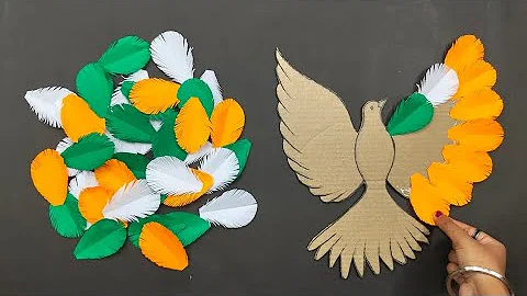 Independence Day Craft Ideas/Tricolour Bird Wall Hanging/DIY Paper Craft For Independence Day 