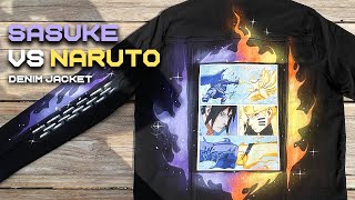 Naruto vs Sasuke  Painted Denim Jacket