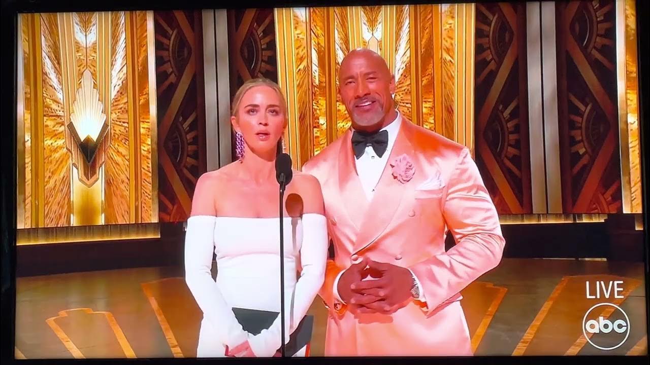 Emily Blunt & Dwayne The Rock Johnson at The Oscars 2023 YouTube