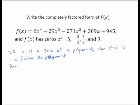 completely factored form of polynomial youtube polynomial factored form