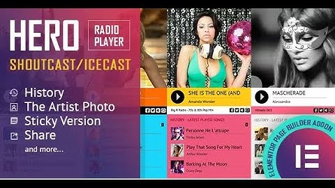 Hero   Shoutcast and Icecast Radio Player With History   Elementor Widget Addon
