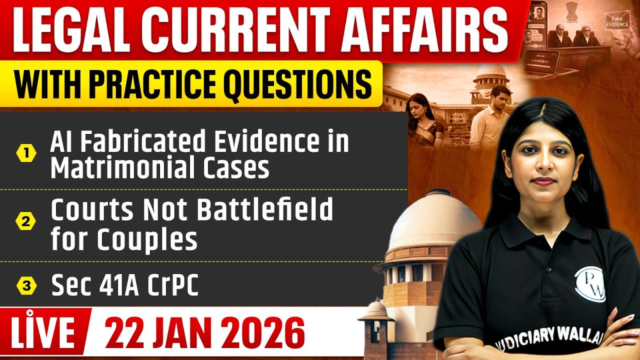Legal Current Affairs Today | 22 January 2026 | Top Legal News | Judiciary/APO/APP | Judiciary By PW