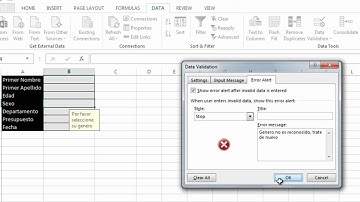 Validacion de datos - Excel 2013/2010/2007