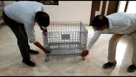 Diverse foldable wire mesh container for storage and stacking Indian Origin ‐ Made with Clipchamp 1