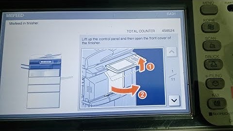 How to fix error code EA31 lift up the control panel and then open the front cover of the finisher