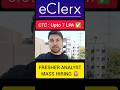 eClerx is Hiring for Freshers Analyst Role | Apply Link in Description and Comment