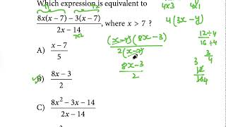 SAT Math: Rational expressions, exponential functions, B-10, M-2 Q, 17-19