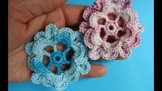 Цветок Видео урок 46 Вязание крючком Сrochet flower tutorial(Подписаться на все новые видео-уроки по емайл: http://feedburner.google.com/fb/a/mailverify?uri=knittingforbeginners/video Crochet flower pattern for..., 2013-09-23T20:51:39.000Z)