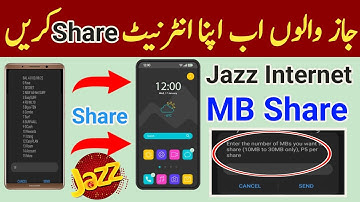 how to share jazz internet mb  | jazz mb share karne ka tarika | mb share code |