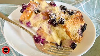 Baked Blueberry French Toast Casserole | Blueberry Cream Cheese French Toast