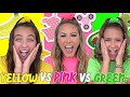 YELLOW 🌼 VS PINK 🎀 VS GREEN 🐸 FIDGET SHOPPING CHALLENGE!