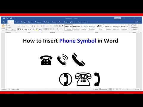 Video: Ako získam symbol telefónu v programe Word?