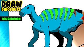 EASY How to Draw DINOSAURS - Iguanodon