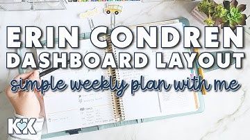 Erin Condren Functional Plan with Me Icons and Pen Only Dashboard Layout LifePlanner Simple Weekly