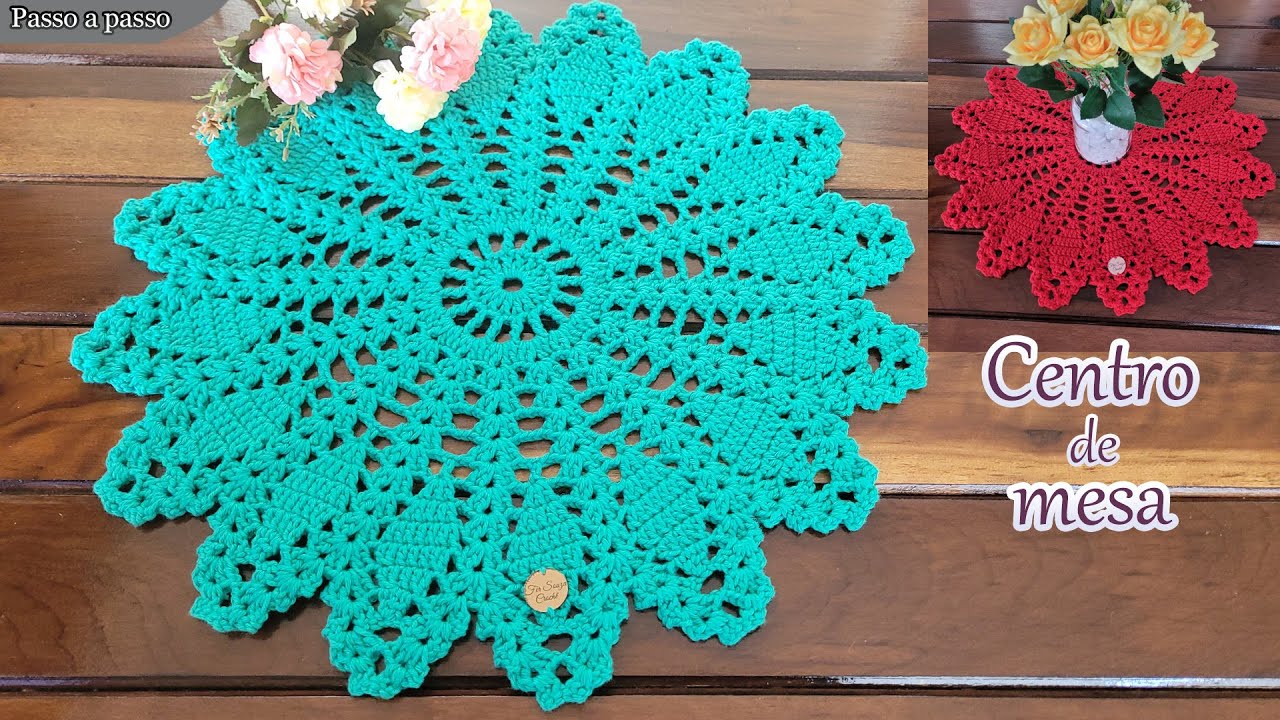 Centro de mesa Rosalina - Crochê -  Toalhinha-Simples e fácil - Vídeo aula - Passo a passo.