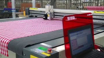 How to cut fabric with grid match function   Richpeace single layer auto cutter