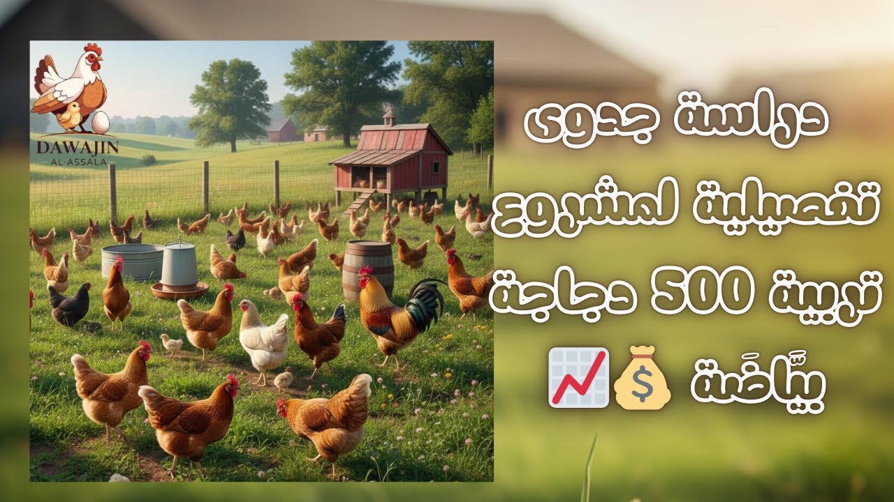 كيف تحقق دخلاً شهرياً💰💸 من البيض البلدي؟ إليك دراسة جدوى مفصلة لمشروع تربية 500 دجاجة 🐓