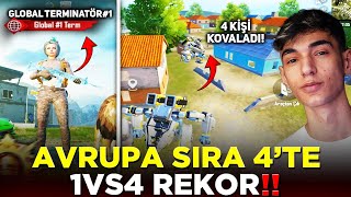 Avrupa 4 Siradaki̇ Hesapta 1V4 Oynayip Rekorunu Kirdim Pubg Mobi̇le