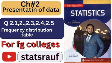 statistics for fg colleges ch2 q2.1,2.2,2.3,2.4,2.5 dr afzal beg book of statistics