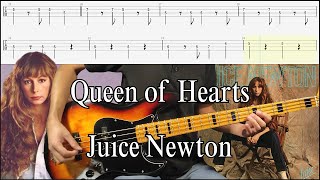 Juice Newton - Queen of Hearts (Bass Cover w/Tab \u0026 Backing Track)