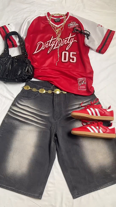 HOW TO STYLE…JORTS 😍 ahhh omg the red cherry sambas!! 😮‍💨 #jorts #streetstyle #outfit #streetwear