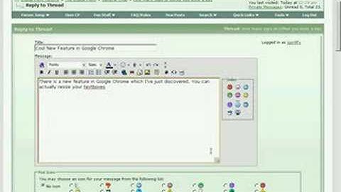 Google Chrome Cool New Feature - Adjustable Textbox