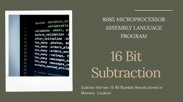 Write an ALP for 16 Bit Subtraction in 8085 Microprocessor || S Vijay Murugan || Learn Thought