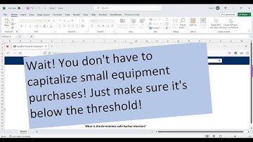Fixed Asset Capitalization Threshold