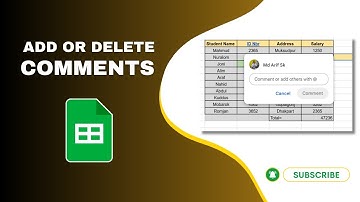 How to Add or Delete Comments in Google Sheets Document