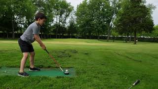 Carson and Griffin Carson and Dad golfing Memorial day weekend 2019 Wheat Road golf Drives the Green
