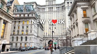 [4K]🇺🇸 New York City🗽🚕: Walking around Civic Center, Chinatown/ Dinner at Thái Sơn🍜 Jan. 30 2024