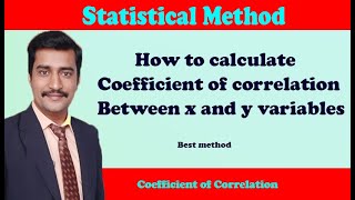 How to calculate coefficient of correlation between x and y variables